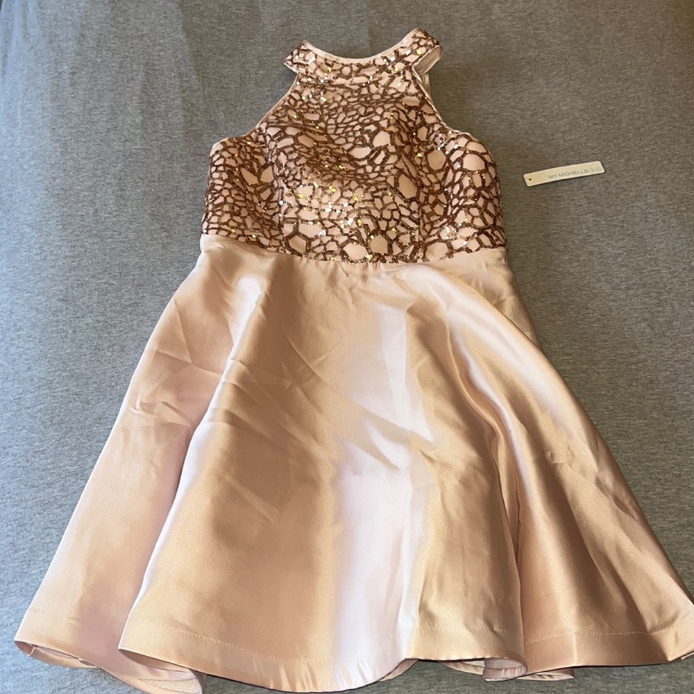NWT pink sequined party dress